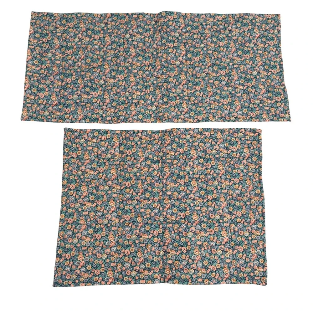 Handmade Vintage Patchwork Table Runner Placemat Set Blue Cotton Quilt